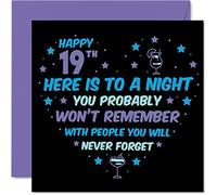 Carte d'anniversaire amusante pour 19e anniversaire pour homme et femme - Won't Remember - Cartes d'anniversaire pour fils de 19 ans fille frère sœur cousin ami
