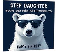 Carte d'anniversaire amusante pour belle-fille, « Another Year Older and Still Effortless Cool » Carte de vœux d'anniversaire amusante de la part de beau-père pour belle-mère