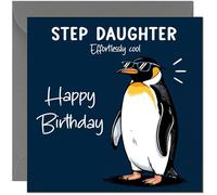 Carte d'anniversaire amusante pour belle-fille, pingouin cool sans effort, carte de vœux d'anniversaire hilarante de la part de beau-père, belle-mère