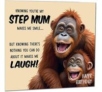 Carte d'anniversaire amusante pour belle-mère, Nothing You Can Do About It Monkey Carte de vœux d'anniversaire hilarante de la part d'un beau-fils, belle-fille, cadeau pour elle