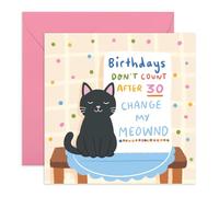 Carte d'anniversaire amusante pour chat - « Birthdays Don't Count After 30 » - Dans les années 30 - Salutations pour elle, amoureux des chats, propriétaires d'animaux domestiques, sœur, tante