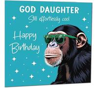 Carte d'anniversaire amusante pour Dieu et fille, carte d'anniversaire amusante de la part des parrains et marraines