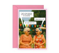 Carte d'anniversaire amusante pour femme - « New Hearing Aid » - Carte de vœux hilarante pour amis, maman, grand-mère, tante, collègue, meilleure amie, voisine, femme, elle - Livré avec des