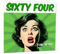 Carte d'anniversaire amusante pour femme - Style bande dessinée - Cartes d'anniversaire pour femme, pour amie, maman, grand-mère, sœur, 64 ans, soixante quatrième ans, sa tante, femme