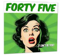 Carte d'anniversaire amusante pour femme - Style bande dessinée - Cartes d'anniversaire pour femme, pour amie, maman, nièce 45 ans, quarante cinquième pour sa tante, femme