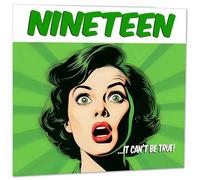 Carte d'anniversaire amusante pour femme - Style bande dessinée - Cartes d'anniversaire pour fille, nièce, amie, 19 ans, dix-neuvième et petite-fille