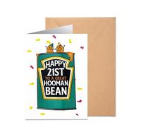 Carte d'anniversaire amusante pour fille, fils, nièce, neveu, cadeau de 21e anniversaire pour elle ou lui, 12 × 17 cm, intérieur vierge et enveloppe incluse