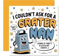 Carte d'anniversaire amusante pour grand-mère - A Little Bit Cheesy but Full of Love - Râpe souriante et pun, fête des mères - Carré de 145 mm, enveloppe incluse