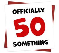 Carte d'anniversaire amusante pour homme et femme dans leurs années 50 - 51e 52e 53e 54e 55e 56e 57e 58e 59e 50e carte d'anniversaire pour meilleure amie, sœur, fille, tante - 145 x 145 mm