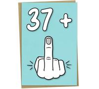 Carte d'anniversaire amusante pour homme ou femme de 38 ans, 37 + 1