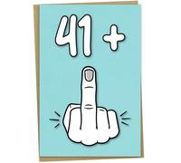 Carte d'anniversaire amusante pour homme ou femme de 42 ans, 41 + 1