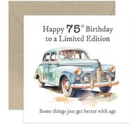 Carte d'anniversaire amusante pour lui, cadeau « édition limitée », motif voiture vintage, pour mari, papa, frère, oncle, fils, petit ami, famille, intérieur vierge avec enveloppe