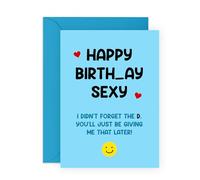 Carte d'anniversaire amusante pour lui - Carte de vœux coquine et ludique pour partenaire, petit ami, mari, conjoint, homme, homme - Happy Birth_ay Sexy - Livré avec des autocollants amusants