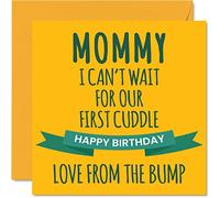 Carte d'anniversaire amusante pour maman - Premier câlin - Cartes d'anniversaire pour maman de Bump, cadeaux d'anniversaire mignons pour maman, 145 mm x 145 mm, cartes de vœux spéciales pour maman,