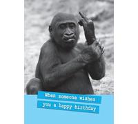 Carte d'anniversaire amusante - Singe grossier qui colle le doigt vers le haut - Carte de vœux d'anniversaire - Carte pour elle ou lui, âge adulte