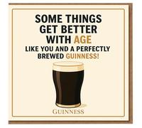 Carte d'anniversaire amusante - Some Things Get Better With Age - Illustration d'une pinte de stout - Humour amateur de bière - Pour lui ou elle