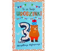 Carte d'anniversaire anniversaire 3 garçon 2K - 071