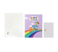 Carte d'anniversaire arc-en-ciel faite à la main pour des vœux mémorables avec enveloppe arc-en-ciel et train Carte d'anniversaire surprise