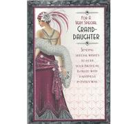 Carte d'anniversaire Art déco pour petite-fille, motif Charleston, 23 x 15 cm