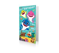 Carte d'anniversaire avec autocollants pour bébé Shark It's Your Birthday