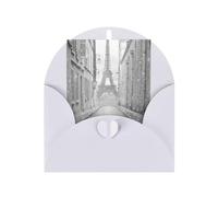 Carte d'anniversaire avec impression de parapluie rouge - Tour Eiffel Paris - Papier vierge - Carte de vœux de remerciements pour vous