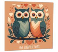 Carte d'anniversaire avec motif chouette « Always Love You » - Pour petit ami, petite amie, épouse, mari