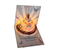Carte d'anniversaire avec musique et lumières LED, motif papillon pop-up pour fêtes, célébrations, enfants,