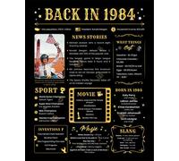 Carte d'anniversaire « Back in 1984 » - Cadeau de 41e anniversaire pour homme ou femme - Décoration de 41e anniversaire pour elle ou lui - Centre de table amusant pour fête d'anniversaire de 41 ans