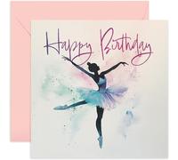 Carte d'anniversaire ballet pour elle - Pour jeunes filles et femmes adultes - Illustration de ballerine - Cadeau d'anniversaire élégant pour amie, sœur, fille, petite-fille