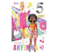 Carte d'anniversaire Barbie avec autocollants