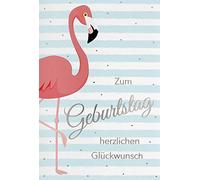 Carte d'anniversaire Basic Classic Flamant rose 11,6 x 16,6 cm