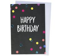 Carte d'anniversaire Basic Classic - Motif pois - 11,6 x 16,6 cm