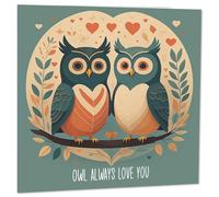 Carte d'anniversaire chouette - Hibou Always Love You - petit ami, petite amie, épouse, mari