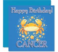 Carte d'anniversaire contre le cancer pour homme et femme - Zodiaque Niji - Carte d'anniversaire pour oncle, voisin, fils, fille, cartes de vœux d'anniversaire de 145 mm