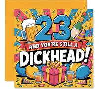 Carte d'anniversaire coquine pour 23ème anniversaire - Still a Legend in Your Own Mind - Design de fête vibrant avec message audacieux et coquin - Garantie de rire - Carré de 145 mm, enveloppe incluse