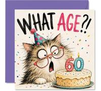 Carte d'anniversaire coquine pour 60 ans, chat surpris qui se déguise au