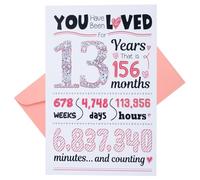 Carte d'anniversaire de 13e anniversaire, idée de cadeau amusante pour amies ou filles, décorations de 13e anniversaire pour petite-fille, cartes d'anniversaire pour filles de 13 ans, avec (13 ans)