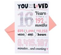 Carte d'anniversaire de 16e anniversaire, idée de cadeau amusante pour amies ou filles, décorations de 16e anniversaire pour petite-fille, cartes d'anniversaire pour filles de 16 ans, avec (16 ans)