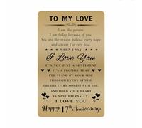 Carte d'anniversaire de 17 ans pour mari, épouse, 17e anniversaire de mariage, cadeau pour lui, elle, homme et femme