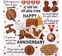 Carte d'anniversaire de 1er 2e 3e 4e 5e 6e 7e 8e 9e 10e 11e 12e 20e anniversaire avec collier en forme de cœur infini pour femme, petite amie, elle, Small, Cuivre, 00