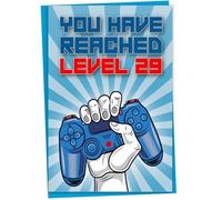 Carte d'anniversaire de 29 ans, « You Have Reached Level 29 », carte de vœux pour joueur de vingt-neuf ans, cadeau d'anniversaire pour fils ou fille adulte, pour lui, elle, petit-fils, petite-fille,