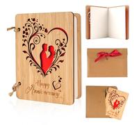 Carte d'anniversaire de 5e anniversaire de mariage, carte d'anniversaire de mariage en bois faite à la main, carte d'anniversaire de 5 ans avec couple amoureux, carte d'anniversaire pour femme, mari,