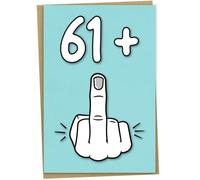 Carte d'anniversaire de 62e anniversaire, 61 + 1, carte d'anniversaire amusante pour homme ou femme de 62 ans, 12,7 x 17,8 cm