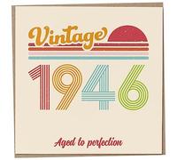 Carte d'anniversaire de 77 ans - Vintage 1946 Aged to Perfection, carte de vœux amusante pour homme et femme, cartes d'anniversaire pour homme, carte d'anniversaire pour sœur, carte de grand-père
