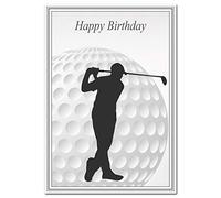 Carte d'anniversaire de golf pour homme et adolescent - Carte de vœux de golf - Souhaits d'anniversaire pour homme de tous âges - Art cool unique et inhabituel pour lui - Intérieur vierge