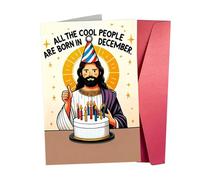 Carte d'anniversaire de Jésus, carte de blague hilarante avec enveloppe - Carte de vœux humoristique pour adultes, amoureux, famille, amis, maman, papa