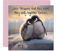 Carte d'anniversaire de pingouin - You Are My Penguin - Jolie carte romantique de Saint-Valentin pour petite amie, petit ami, épouse, mari, partenaire, lui, elle, 145 mm x 145 mm, cartes de vœux