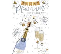 Carte d'anniversaire de platine avec inscription « Congratulations »