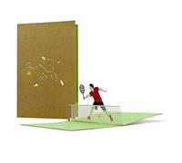 Carte d'anniversaire de tennis avec pop-up 3D - Par exemple comme carte cadeau sportive pour les accessoires de tennis ou les cours de tennis, idée cadeau amusante - H22
