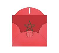 Carte d'anniversaire drapeau du Maroc avec enveloppe, style premium, décorations uniques, vœux réconfortants